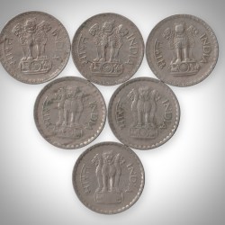 Alternative view of Rare 1 Rupee 1975-1981 Wheat Ears Series Set of 6 Coins Calcutta Mint Republic India