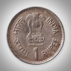 Alternative view of Rare 1 Rupee 1989 Jawaharlal Nehru Birth Centenary Mumbai Mint Republic of India Commemorative Coin # A015