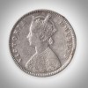 Rare Half Rupee 1888 Queen Victoria Empress Calcutta Mint British India Silver Coin # A176 - Image 2