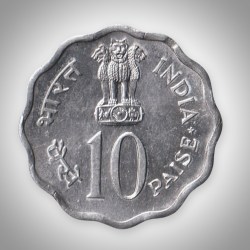 Alternative view of Rare 10 Paise 1979 International Year of the Child Calcutta Mint Republic of India Coin # A001
