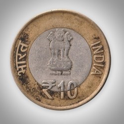 Alternative view of Rare 10 Rupees 2012 60 Years of the Parliament of India Mumbai Mint Republic India Coin # A293