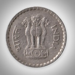 Alternative view of Rare 1 Rupee 1980 Republic of India Calcutta Mint Coinage India Coin # A125