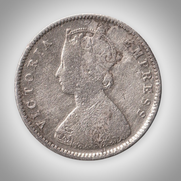 Rare Half Rupee 1899 Queen Victoria Empress Silver Bombay Mint Coinage of British India Coin # A178 - Image 2
