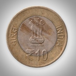 Alternative view of Rare 10 Rupees 2016 National Archives of Calcutta Mint India 125 Years Republic India Commemorative Coin # A295