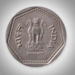 Alternative view of Rare 1 Rupee 1985 Republic of India London Mint Coinage India Coin