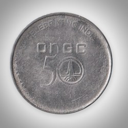 Rare 5 Rupee ONGC Celbration Of 50 Year Republic of India Calcutta Mint Coinage India Coin