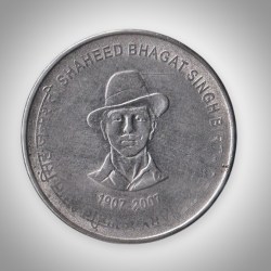 Rare 5 Rupee 2007 Shaheed Bhagat Singh Birth Centenary Calcutta Mint Republic of India Coinage Coin # A076