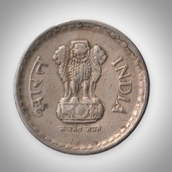 Alternative view of Rare 5 Rupees 2003 Republic of India Hyderabad Mint Coinage India Coin # A165