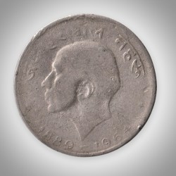 Rare 50 Paise 1964 Jawaharlal Nehru Commemorative Calcutta Mint Republic of India Coinage India Coin # A080
