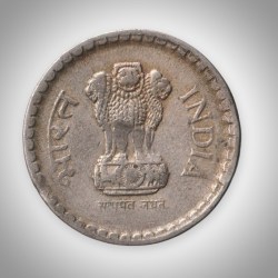 Alternative view of Rare 5 Rupees 2001 Republic India Hyderabad Mint Coinage India Coin # A157