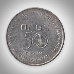 Rare 5 Rupees 2006 ONGC Golden Jubilee Celebrating India Calcutta Mint Republic India Coin # A102