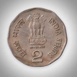 Alternative view of Rare 2 Rupees 2000 Supreme Court of India Golden Jubilee Bombay Mint Republic India Coin # A312