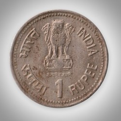 Alternative view of Rare 1 Rupee 1990 Dr B R Ambedkar Centenary Republic of India Bombay Mint Coinage India Coin # A317