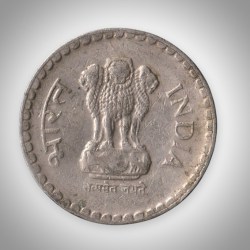 Alternative view of Rare 5 Rupees 2001 Republic India Noida Mint Coinage India Coin # A158