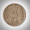 Rare 5 Rupees Swami Vivekananda 150th Birth Anniversary Mumbai Mint Republic India Coin # A289 - Image 2