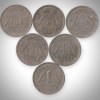 Rare 1 Rupee 1975-1981 Wheat Ears Series Set of 6 Coins Calcutta Mint Republic India