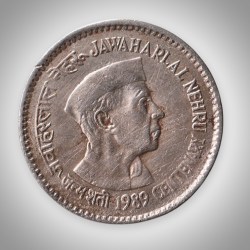 Rare 1 Rupee 1989 Jawaharlal Nehru Birth Centenary Mumbai Mint Republic of India Commemorative Coin # A015