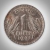 Rare 1 Rupee 1981 Republic of India Calcutta Mint Coinage India Coin # A126
