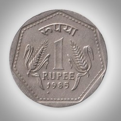 Rare 1 Rupee 1985 Republic of India London Mint Coinage India Coin