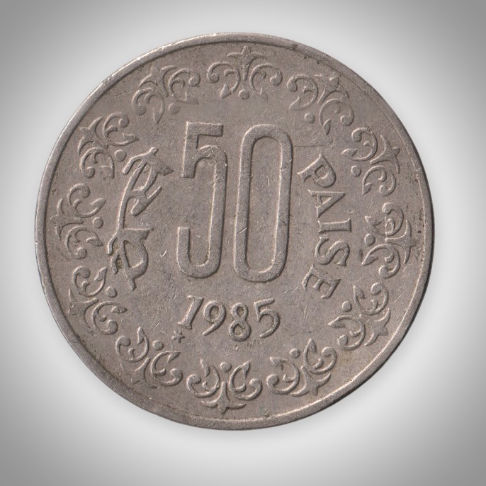 Rare 50 Paise 1985 Republic India Taegu (Korea) Mint Coinage India Coin # A070