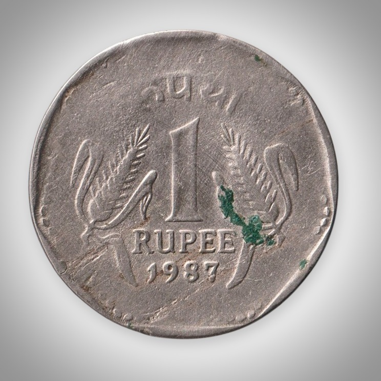 Rare 1 Rupee 1987 Republic of India Calcutta Mint Coinage India Coin