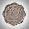 Extremely Rare 10 Paise 1967 Republic India Hyderabad Mint Coinage India Coin # A092