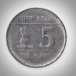 Alternative view of Rare 5 Rupee 2007 Shaheed Bhagat Singh Birth Centenary Calcutta Mint Republic of India Coinage Coin # A076