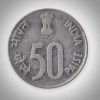 Rare 50 Paise 1989 Parliament House Republic India Noida Mint Coinage India Coin # A094 - Image 2