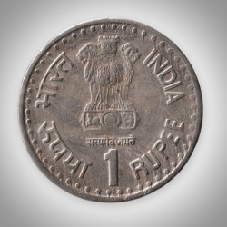 Alternative view of Rare 1 Rupee 1992 Quit India Movement Golden Jubilee Republic of India Bombay Mint Coin # A098