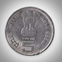 Alternative view of 5 Rupees 150th Birth Anniversary of Lal Bahadur Sashtri1904-2004 Commemorative Coin Coinage of India Coin Kolkata Mint